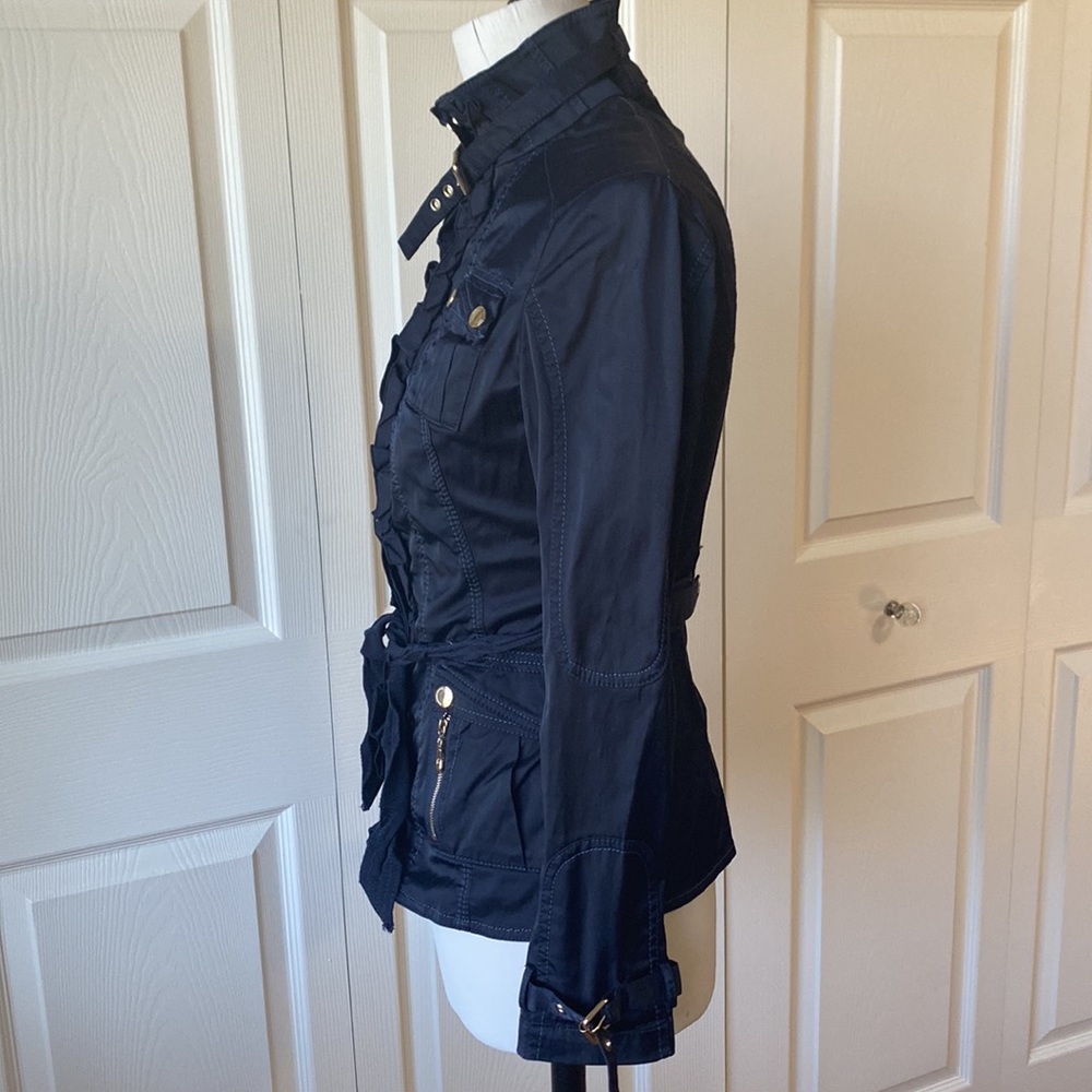 WHBM Navy Form Fitting Jacket: XXS - Picture 2 of 9